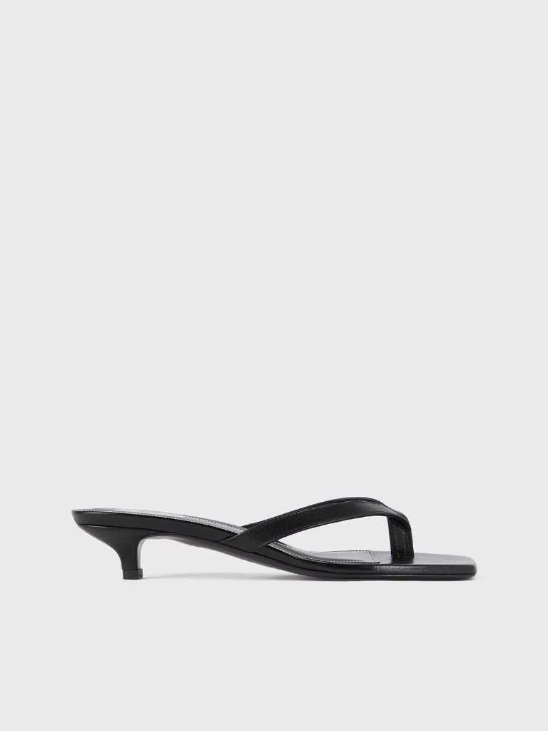 Toteme Leather Heeled Flip Flops Black — image 2 of 8